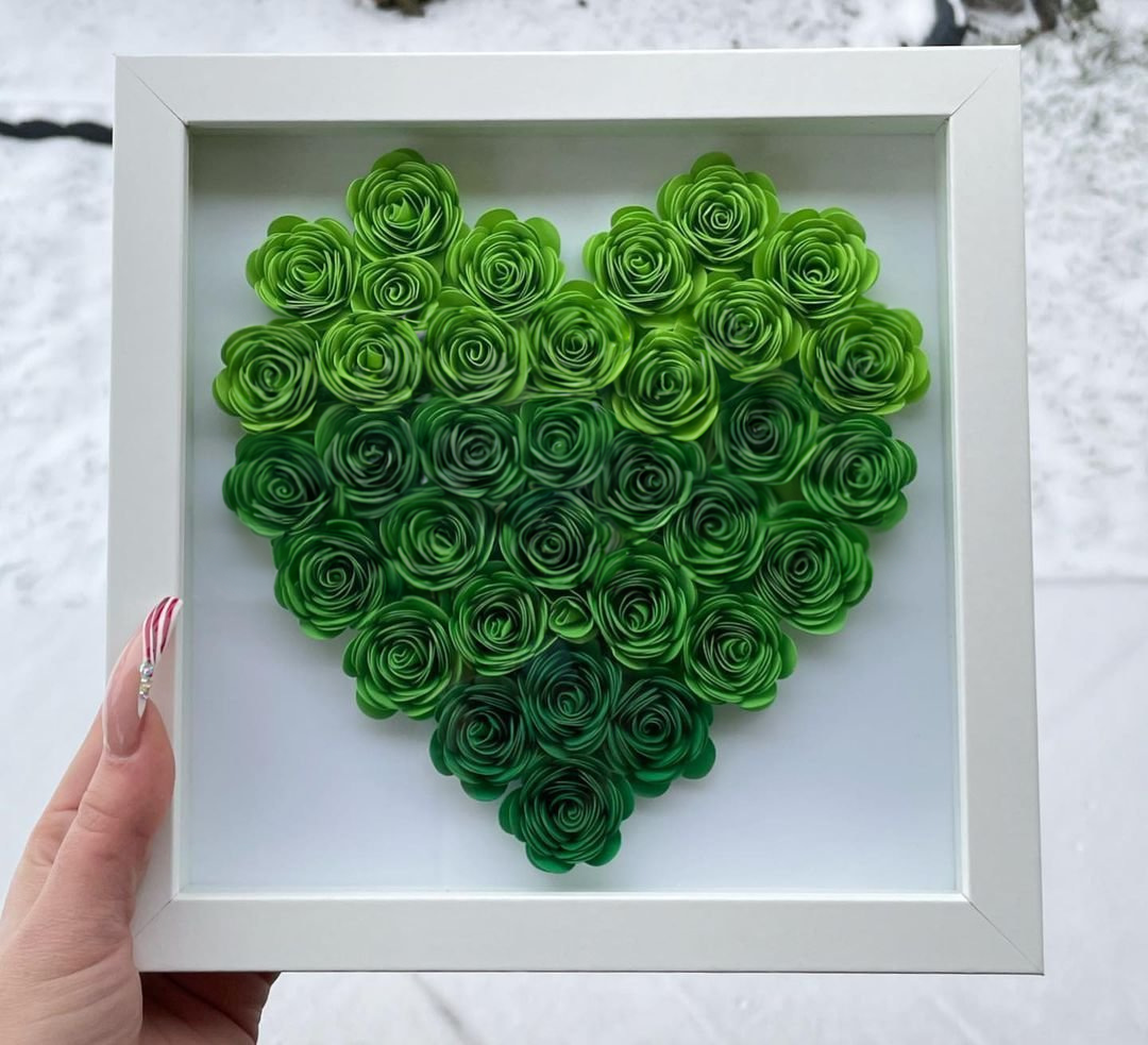 Couple Hugging Kissing - Gift For Couples - Personalized Custom Heart Rose Shadow Box