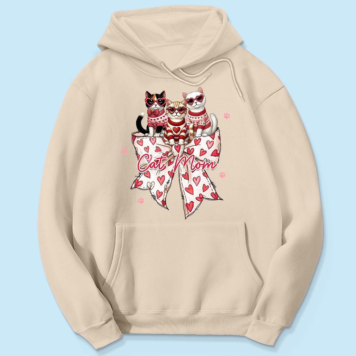 Coquette Bow Valentine Cat Personalized Shirt, Gift for Cat Moms