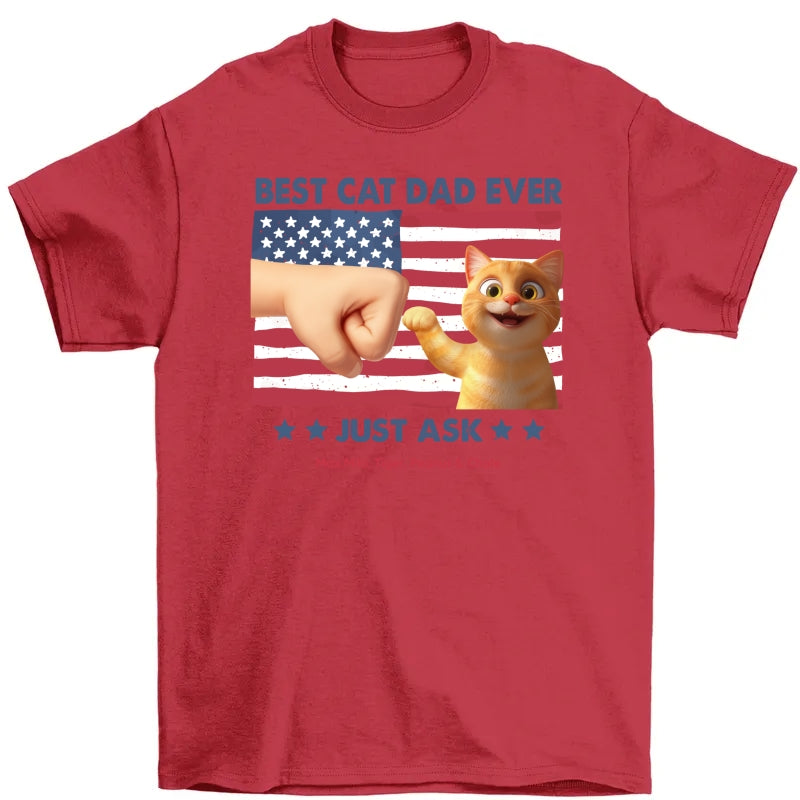 Best Cat Dad Nation Flag Personalized Shirt, Cute Cartoon Funny Cats, Gift for Cat Dads