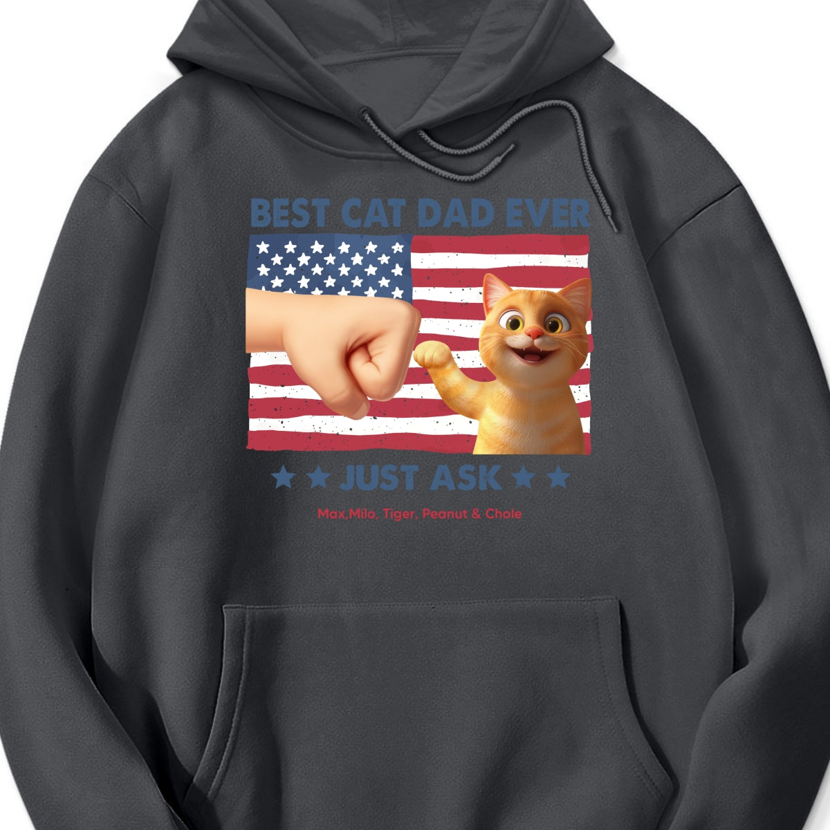Best Cat Dad Nation Flag Personalized Shirt, Cute Cartoon Funny Cats, Gift for Cat Dads