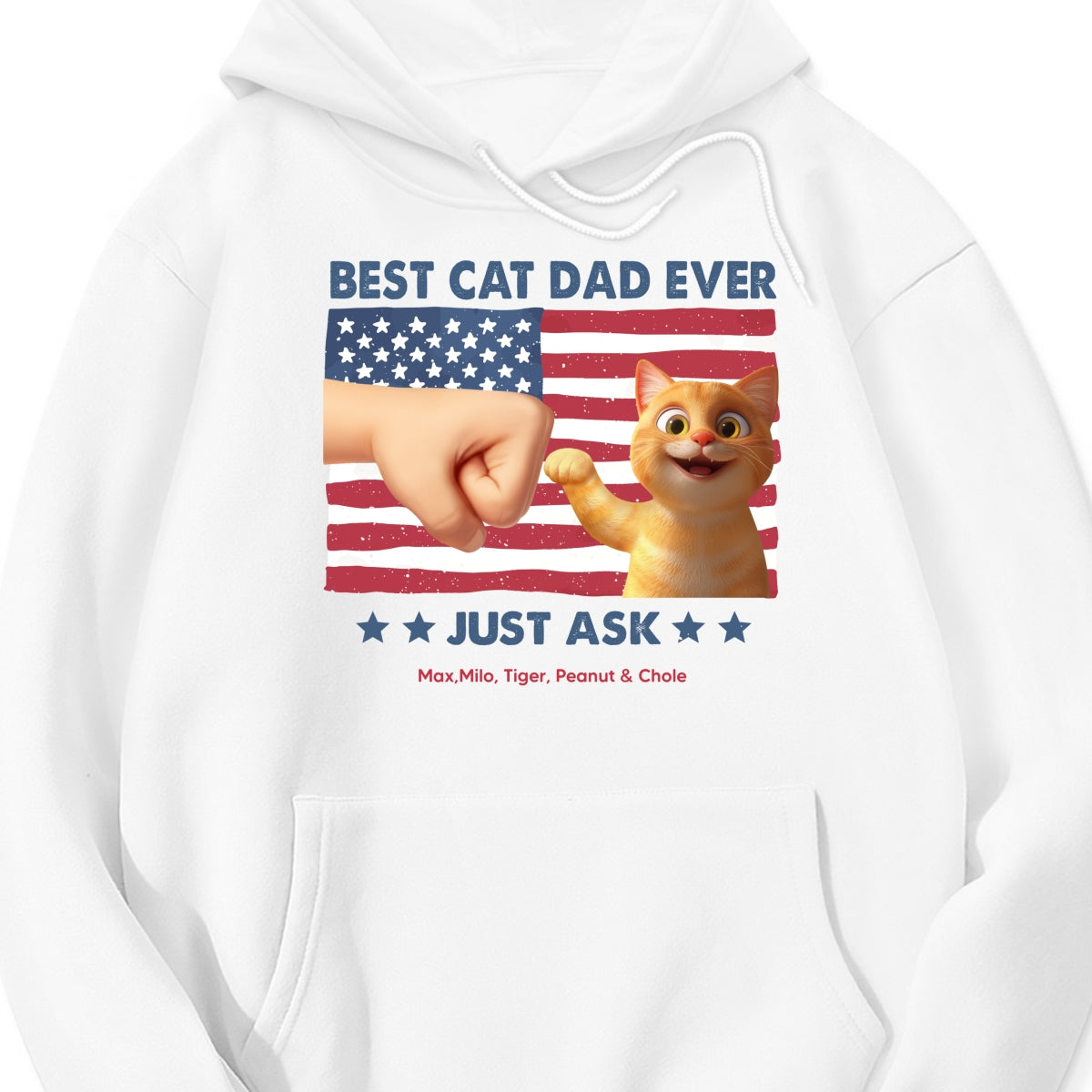 Best Cat Dad Nation Flag Personalized Shirt, Cute Cartoon Funny Cats, Gift for Cat Dads