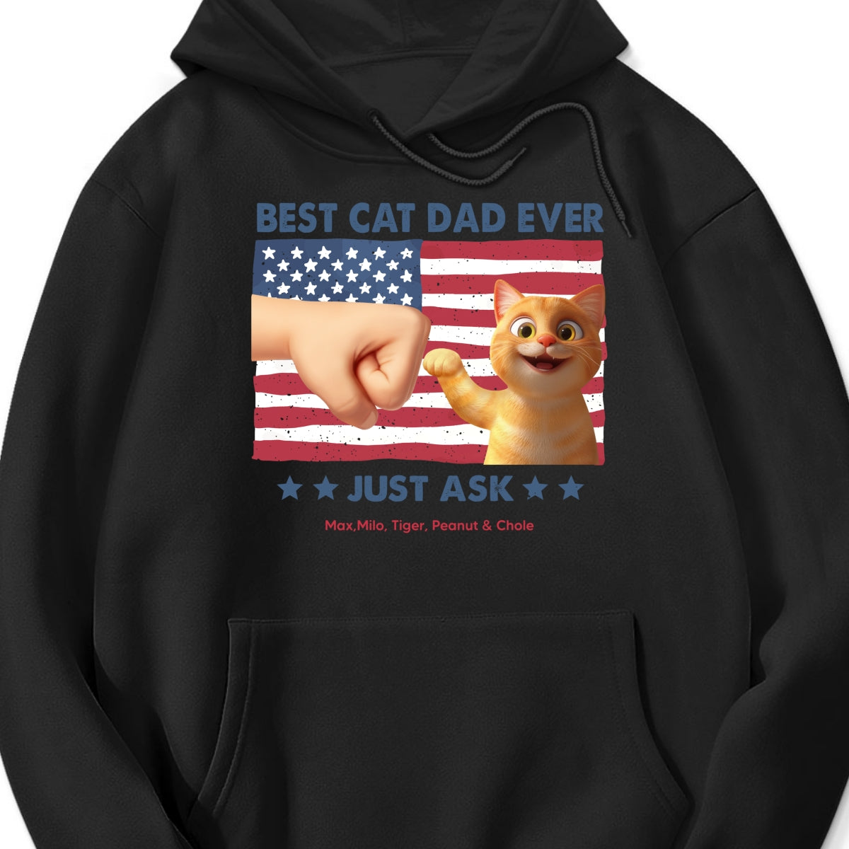 Best Cat Dad Nation Flag Personalized Shirt, Cute Cartoon Funny Cats, Gift for Cat Dads