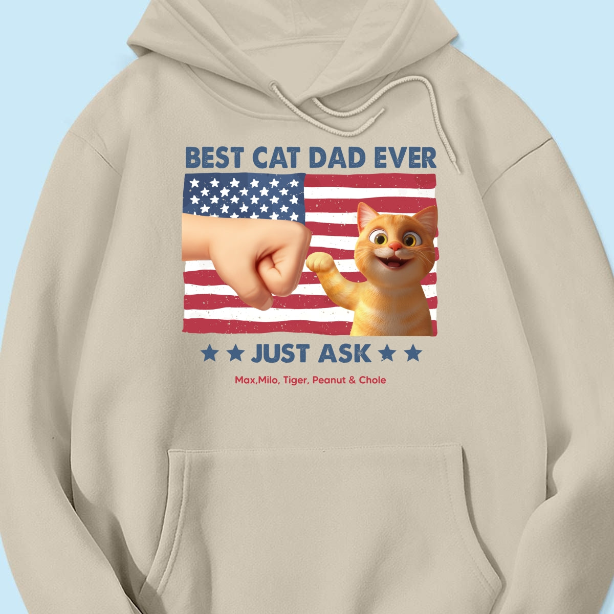 Best Cat Dad Nation Flag Personalized Shirt, Cute Cartoon Funny Cats, Gift for Cat Dads