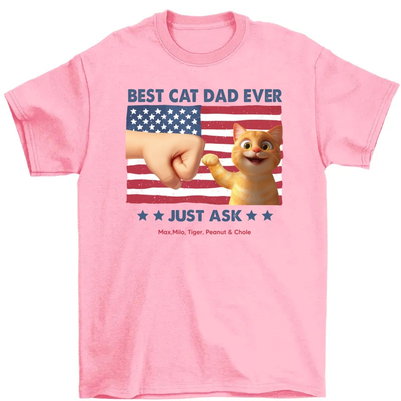 Best Cat Dad Nation Flag Personalized Shirt, Cute Cartoon Funny Cats, Gift for Cat Dads