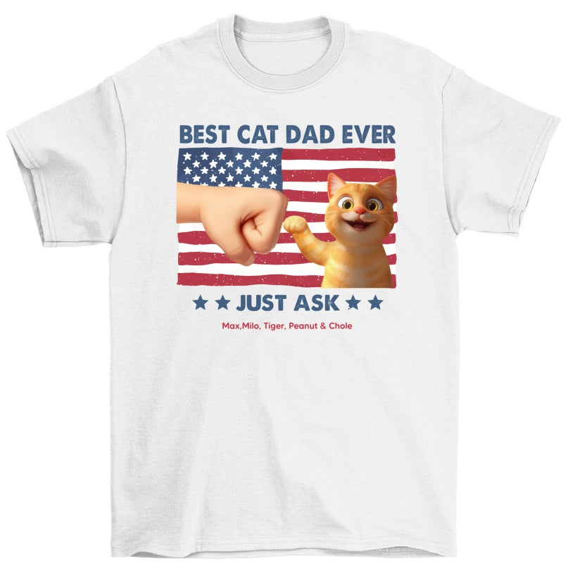 Best Cat Dad Nation Flag Personalized Shirt, Cute Cartoon Funny Cats, Gift for Cat Dads