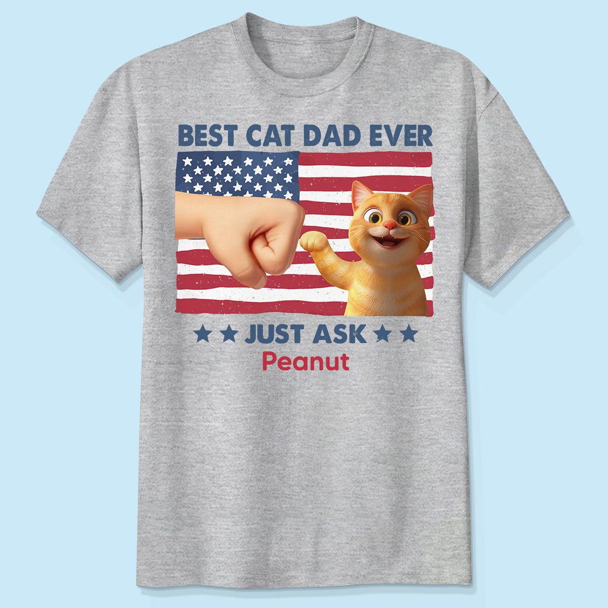 Best Cat Dad Nation Flag Personalized Shirt, Cute Cartoon Funny Cats, Gift for Cat Dads