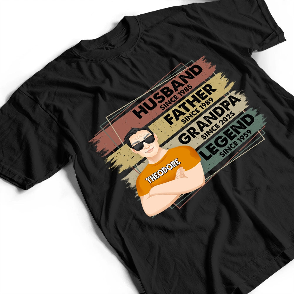 Husband Father Grandpa Legend - Personalized T Shirt