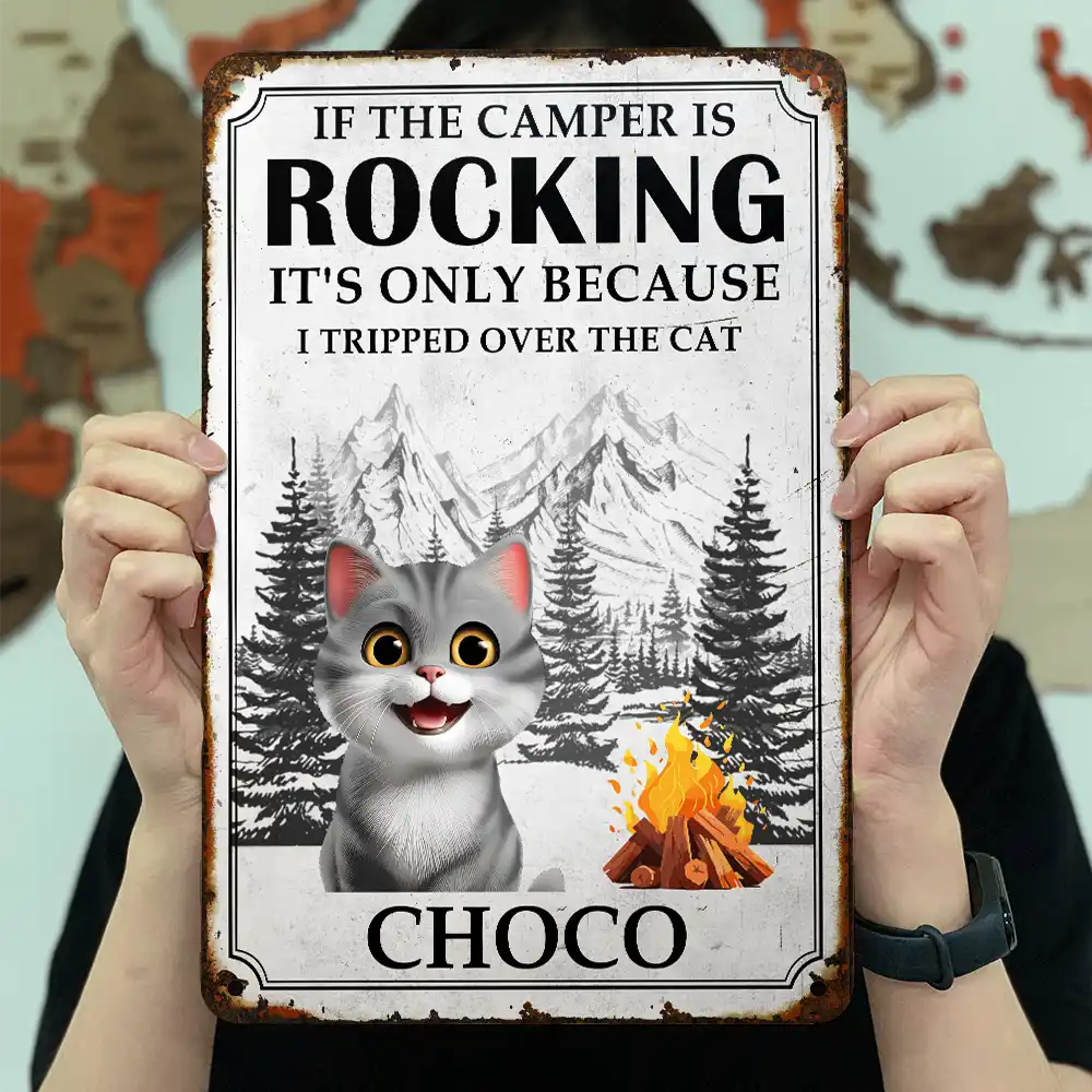 It's Only Because I Tripped Over The Dog Funny Camping - Personalized Classic Metal Signs