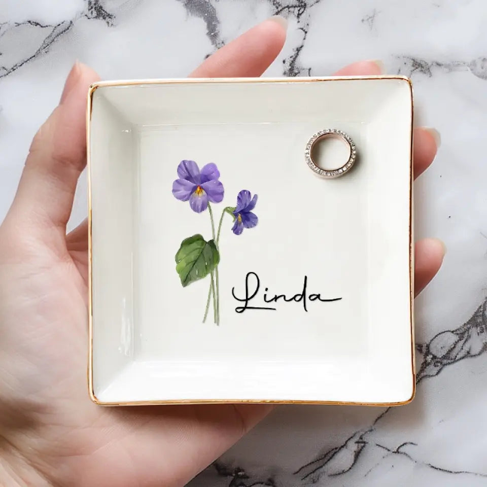 Friends Are Flowers That Never Fade - Bestie Personalized Custom Jewelry Dish - Wedding Gift, Bridesmaid Gift For Best Friends, BFF, Sisters