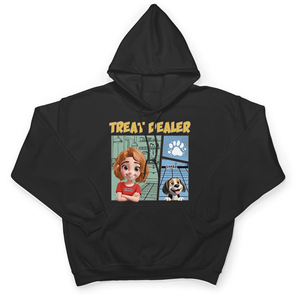 More Color Funny Comic Pet Lover Treat Dealer Cute Dog Cat - Personalized T Shirt
