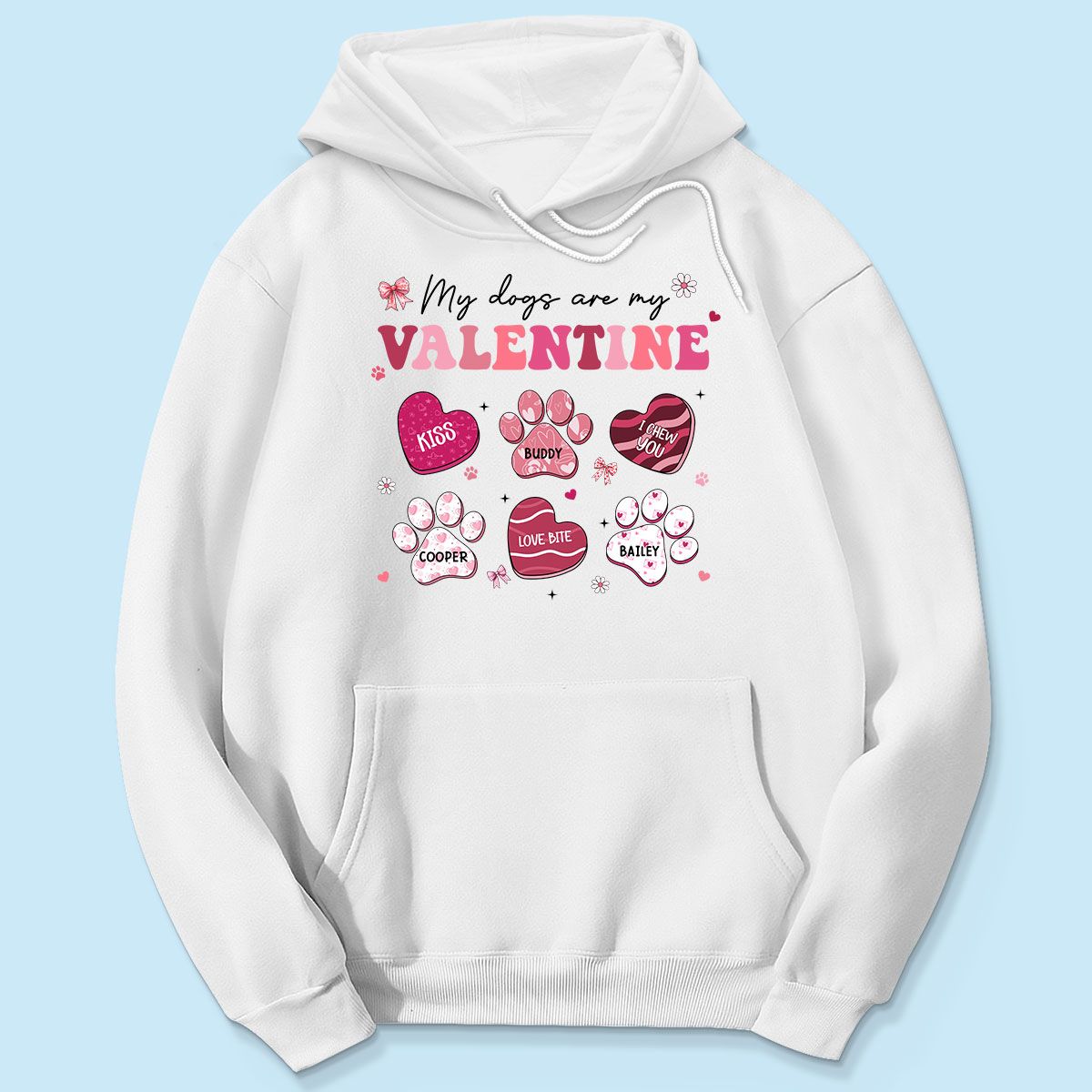 My Dogs Cats Are My Valentine Coquette Paw Valentine's Day Gift For Pet Lover Personalized Shirt