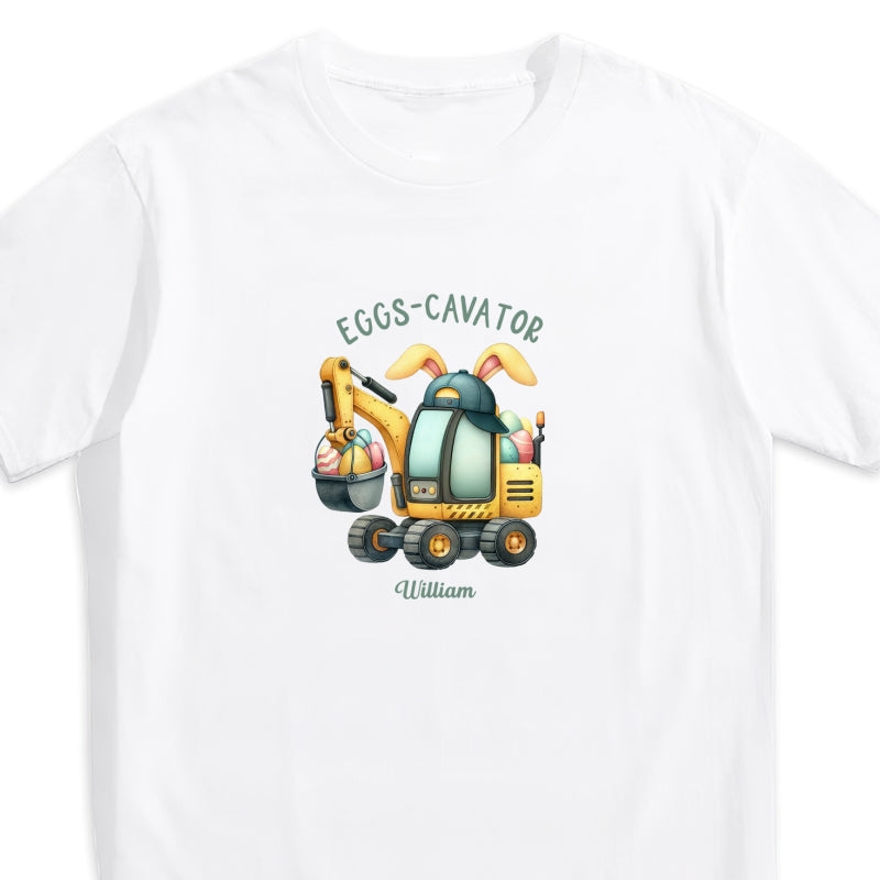 Eggs-Cavator Boy Girl Watercolor Personalized Baby Onesie Baby Shirt