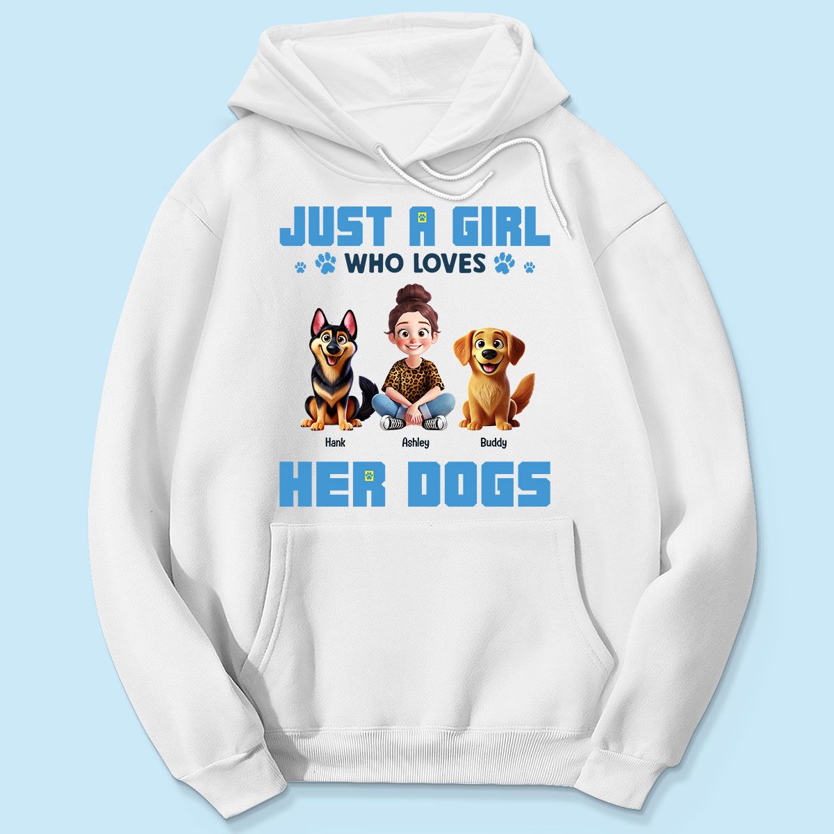 Animation Cartoon Just A Girl Who Loves Her Dogs Personalized Shirt, Gift For Dog Lovers