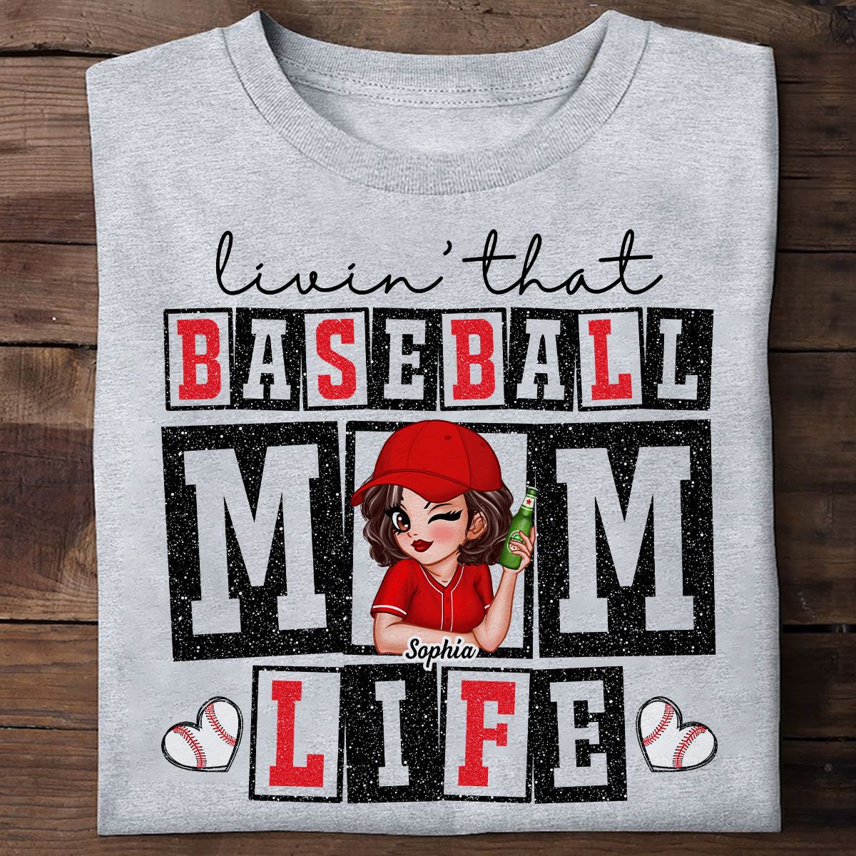 Livin' that Baseball Mom Life Personalized Shirt