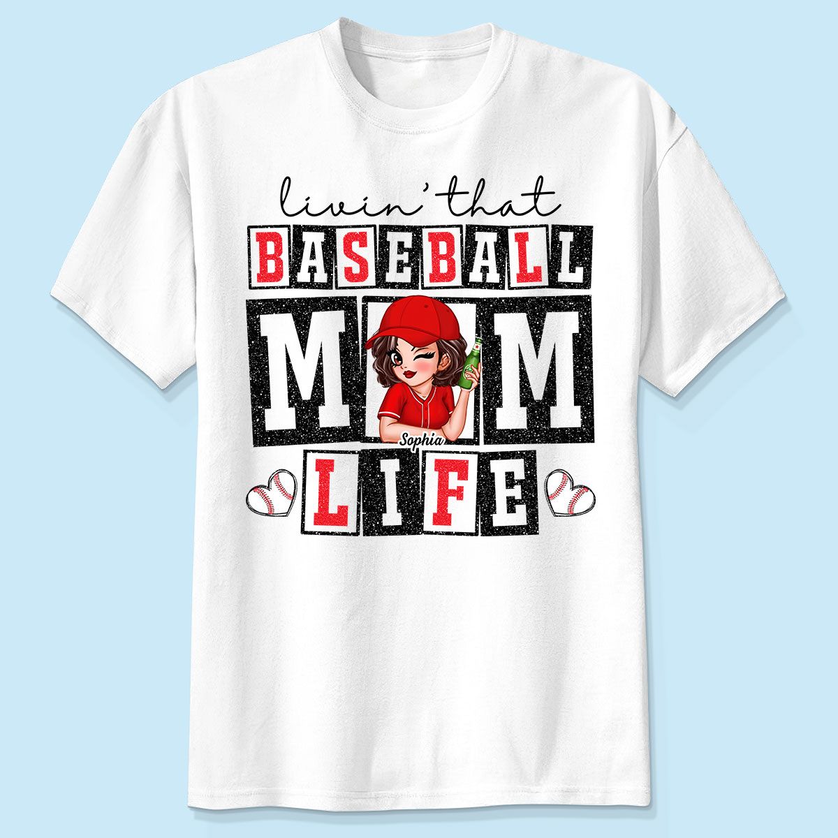 Livin' that Baseball Mom Life Personalized Shirt