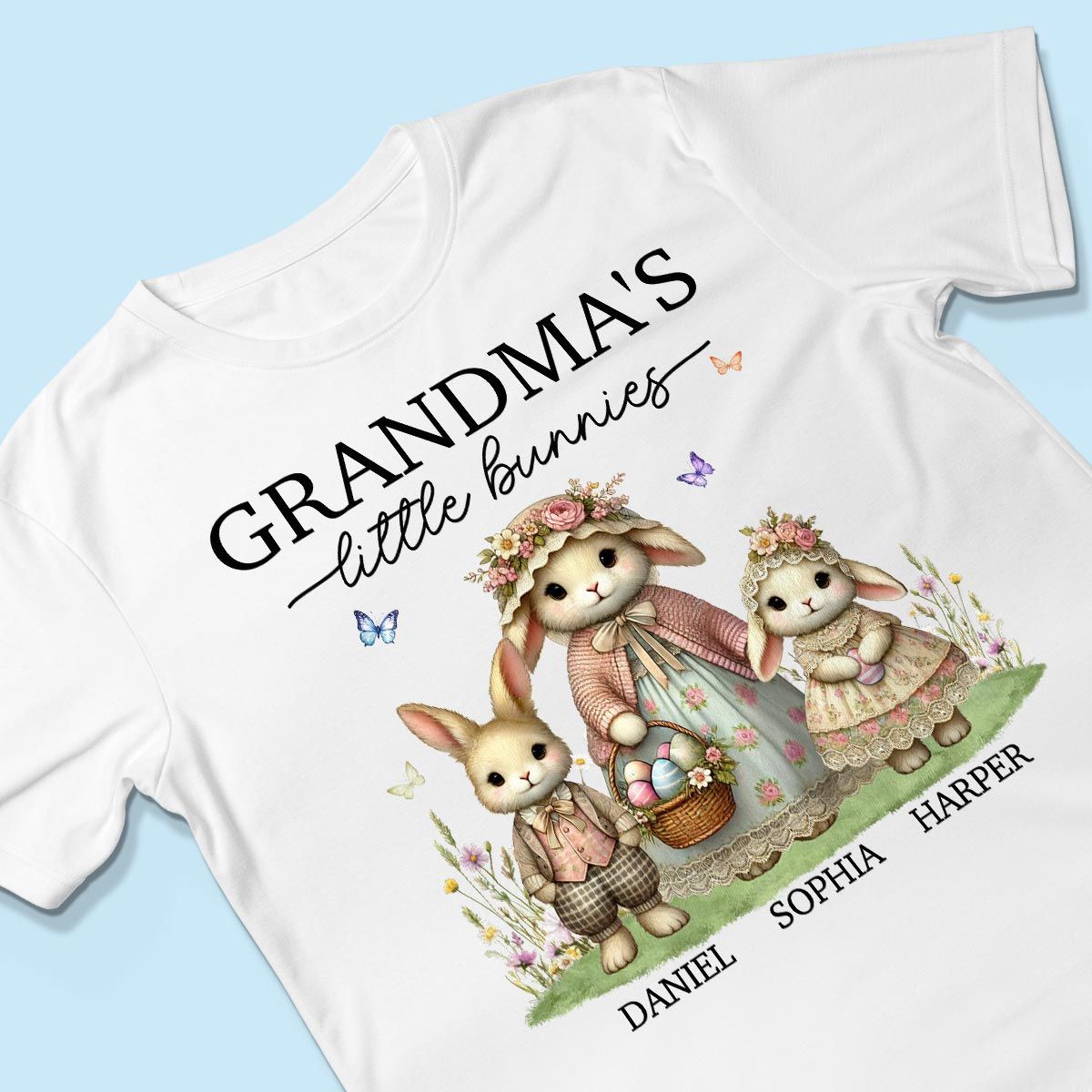 Vintage Grandma Bunny Easter Personalized Shirt