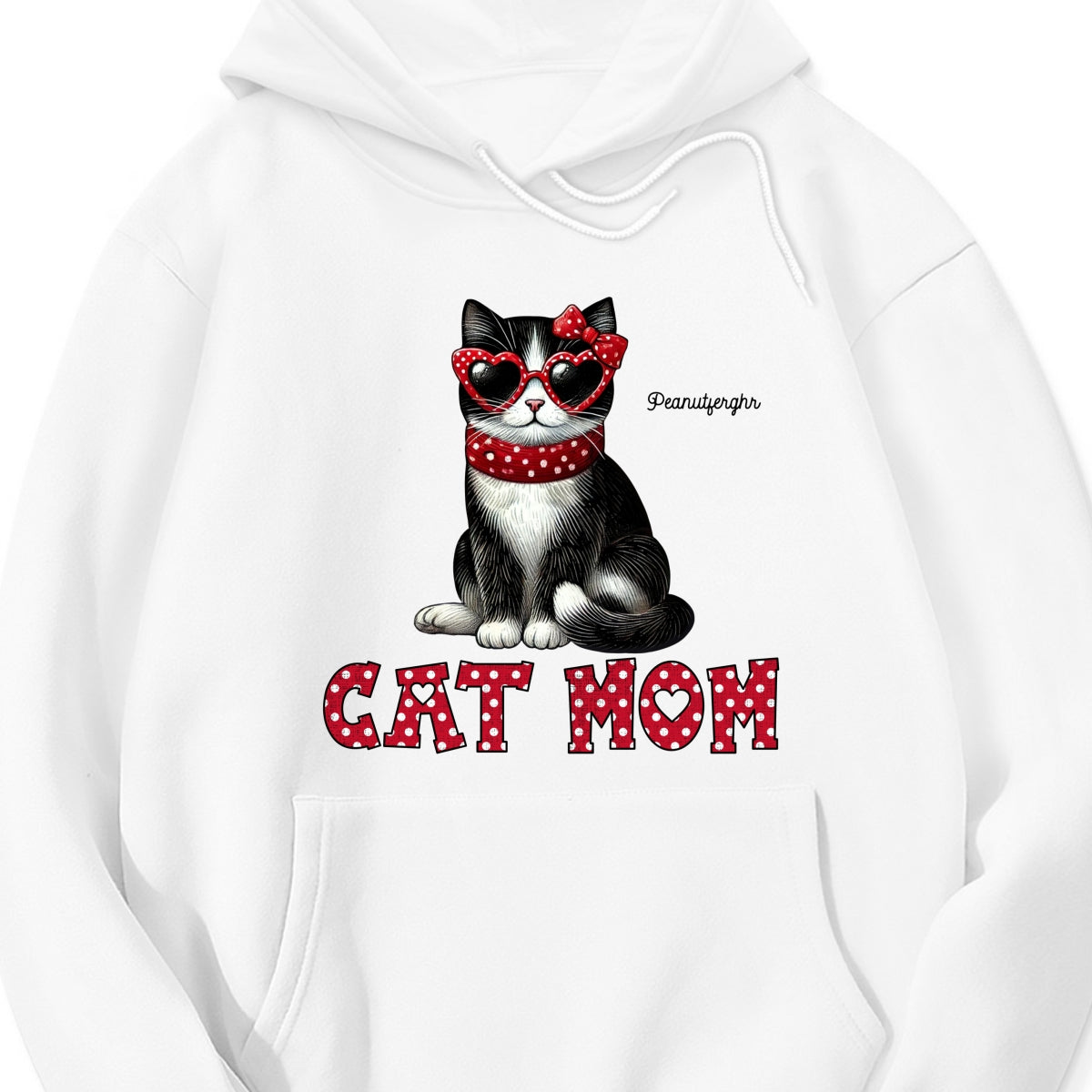 Cat Mom Valentine Pattern Personalized Shirt, Valentine's Day Gift for Cat Moms
