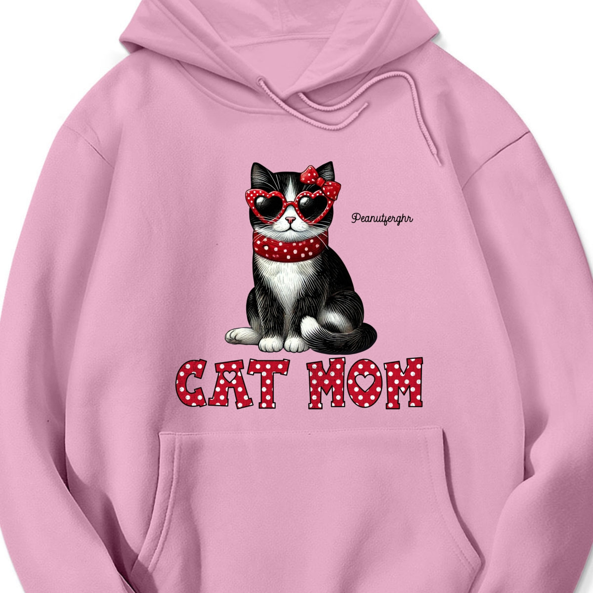 Cat Mom Valentine Pattern Personalized Shirt, Valentine's Day Gift for Cat Moms