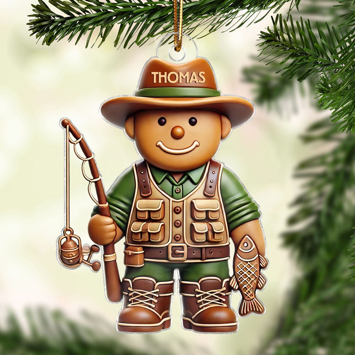 Fisherman Christmas Personalized Acrylic Ornament, Funny Christmas Gift For Fishers, Fishing Lovers