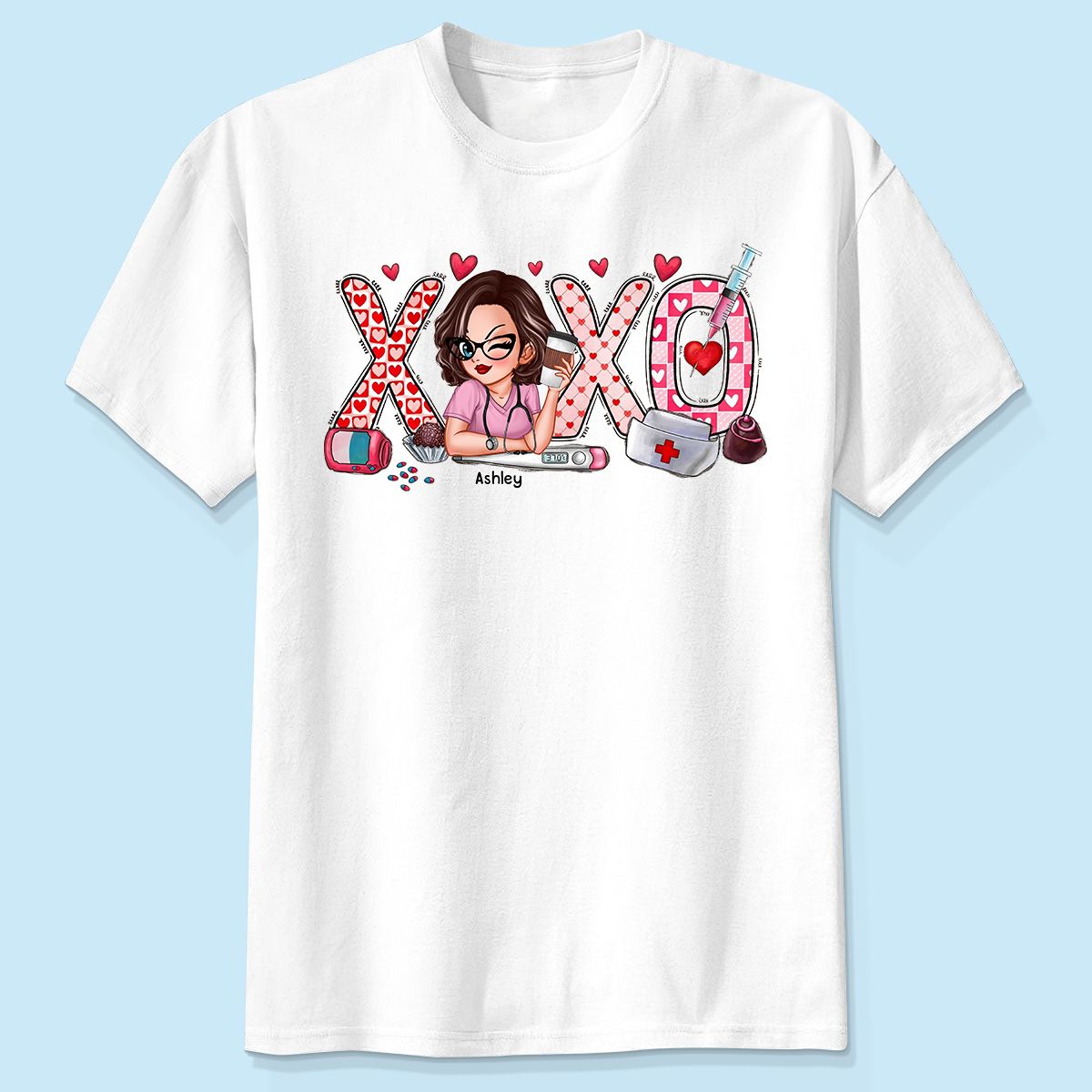 XOXO Nurse Valentines Day Shirt, Sweatshirt, Personalized Gift for Nurses