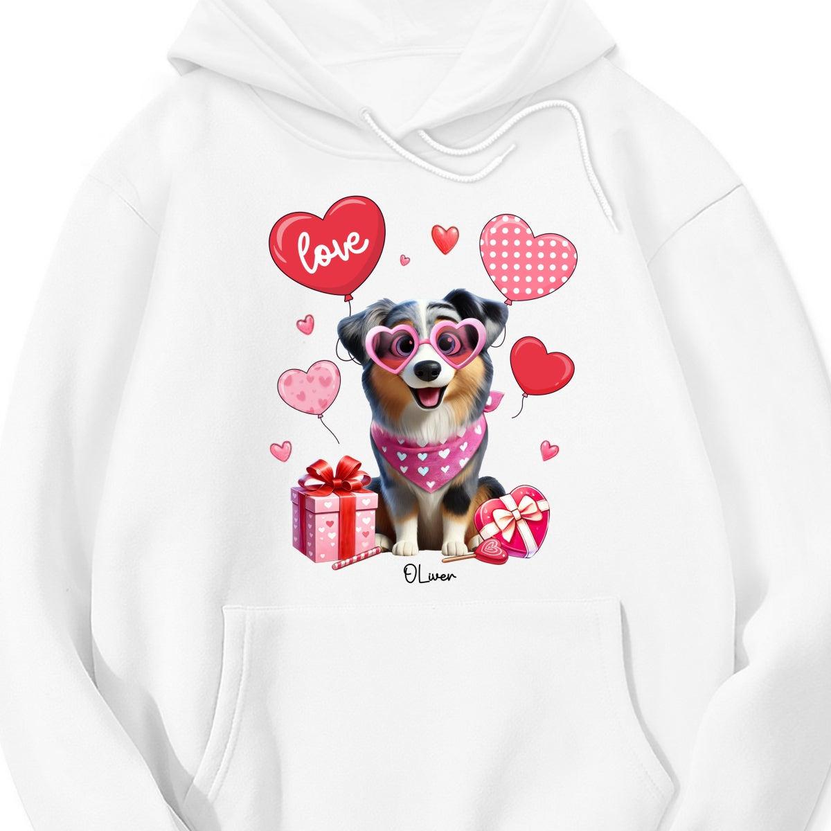 Personalized Valentine Heart Balloon Shirt For Dog Mom, 3D Cute Dogs