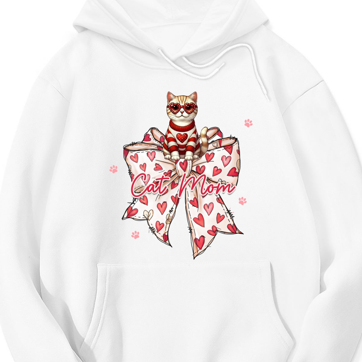 Coquette Bow Valentine Cat Personalized Shirt, Gift for Cat Moms