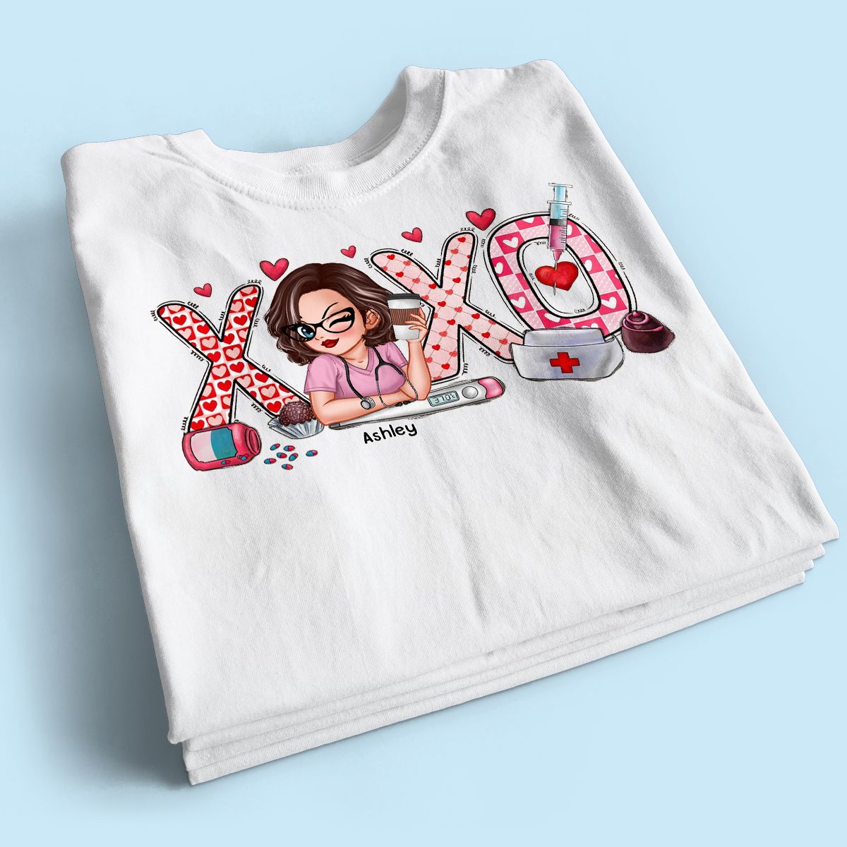 XOXO Nurse Valentines Day Shirt, Sweatshirt, Personalized Gift for Nurses