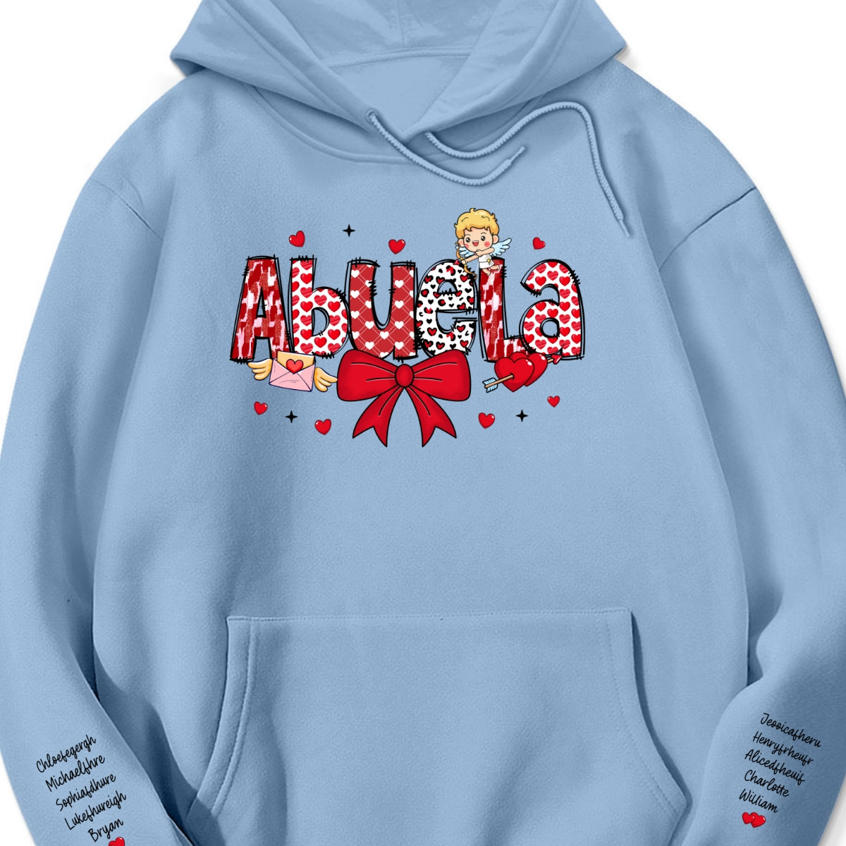 Grandma Valentine Personalized Sleeve Printed Sweatshirt, Valentine's Day Gift For Grandma