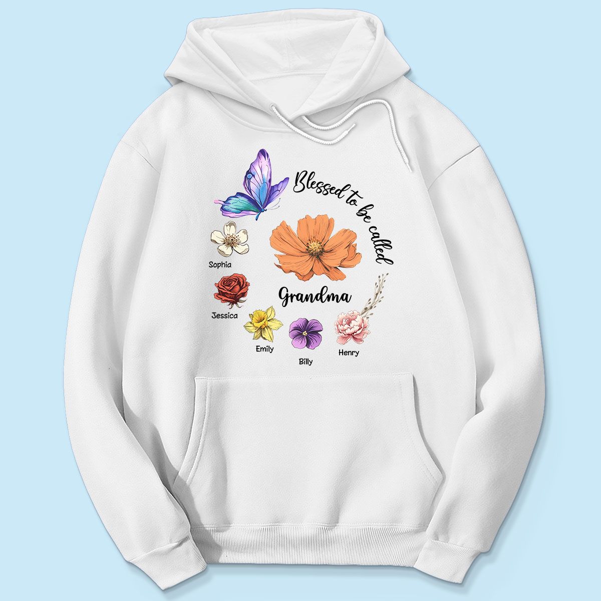 Blessed To Be Called Mom Grandma Circle Birth Month Flowers Personalized Shirt, Mother's Day Gift for Moms, for Grandmas
