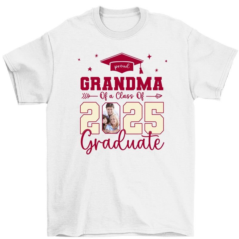 Proud Family Of 2025 Senior Graduation Photo Personalized Shirt