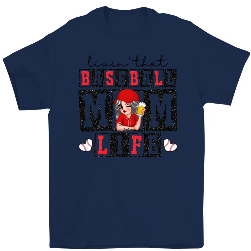 Livin' that Baseball Mom Life Personalized Shirt