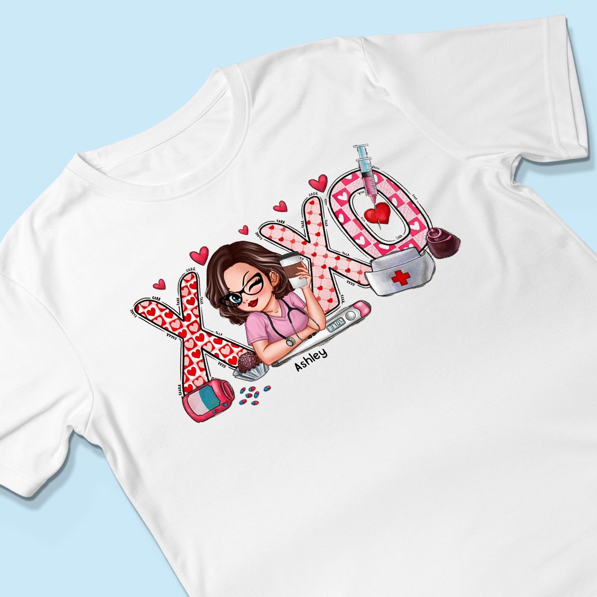 XOXO Nurse Valentines Day Shirt, Sweatshirt, Personalized Gift for Nurses
