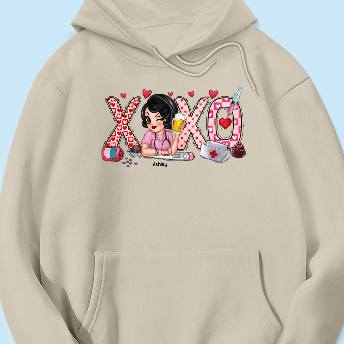 XOXO Nurse Valentines Day Shirt, Sweatshirt, Personalized Gift for Nurses