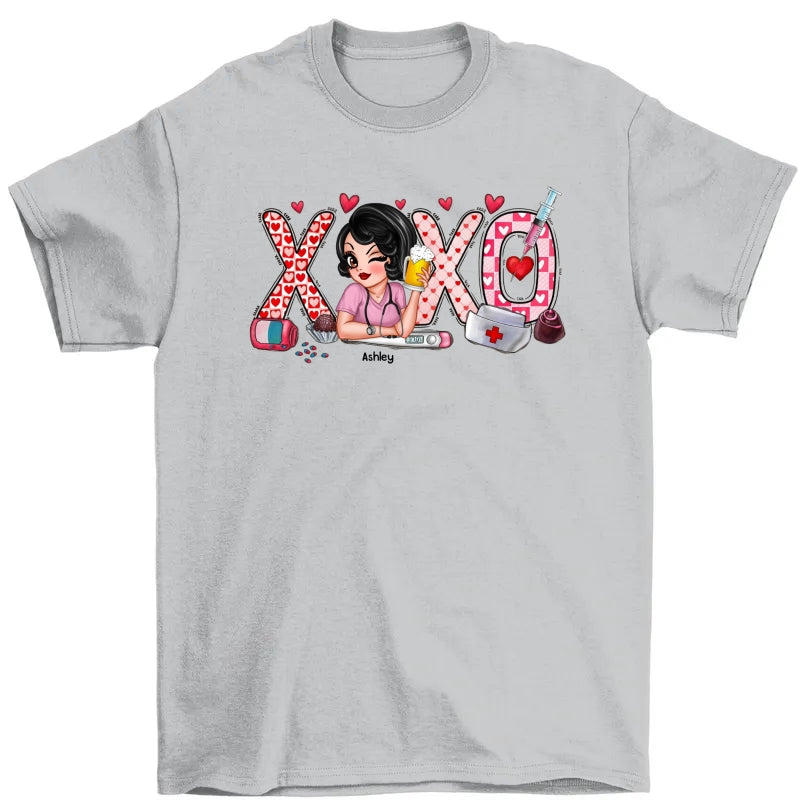 XOXO Nurse Valentines Day Shirt, Sweatshirt, Personalized Gift for Nurses