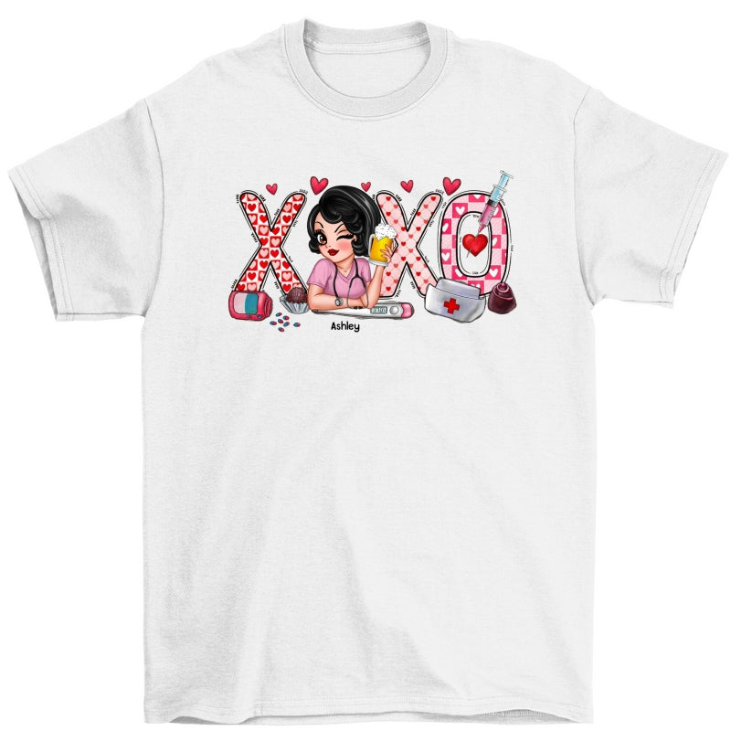 XOXO Nurse Valentines Day Shirt, Sweatshirt, Personalized Gift for Nurses