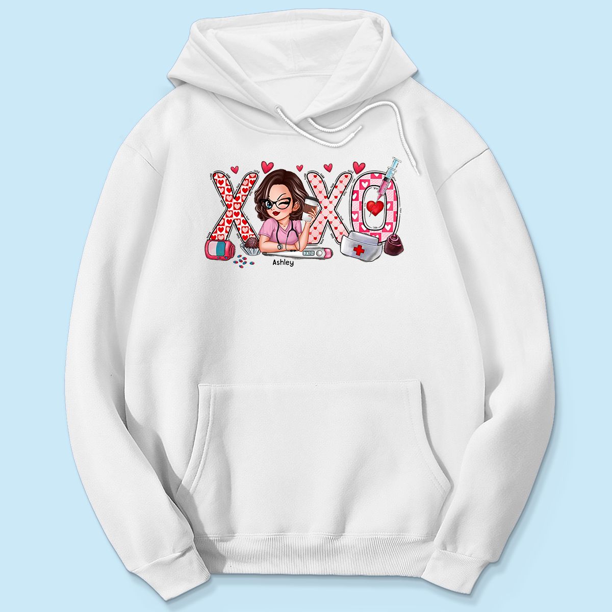 XOXO Nurse Valentines Day Shirt, Sweatshirt, Personalized Gift for Nurses