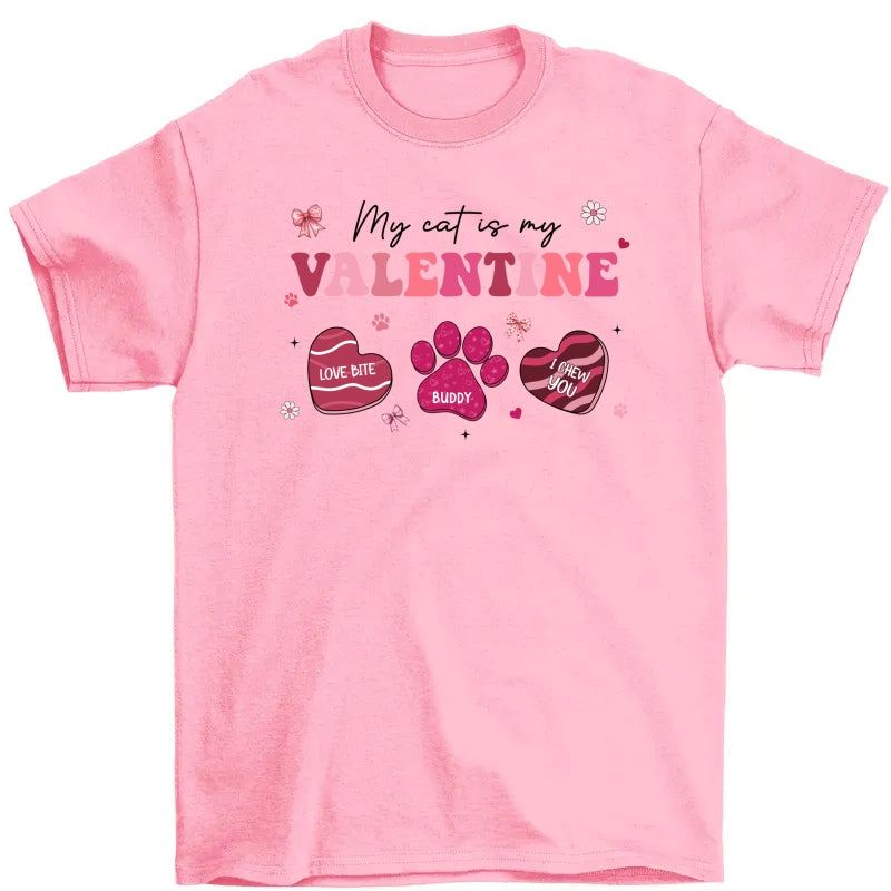 My Dogs Cats Are My Valentine Coquette Paw Valentine's Day Gift For Pet Lover Personalized Shirt