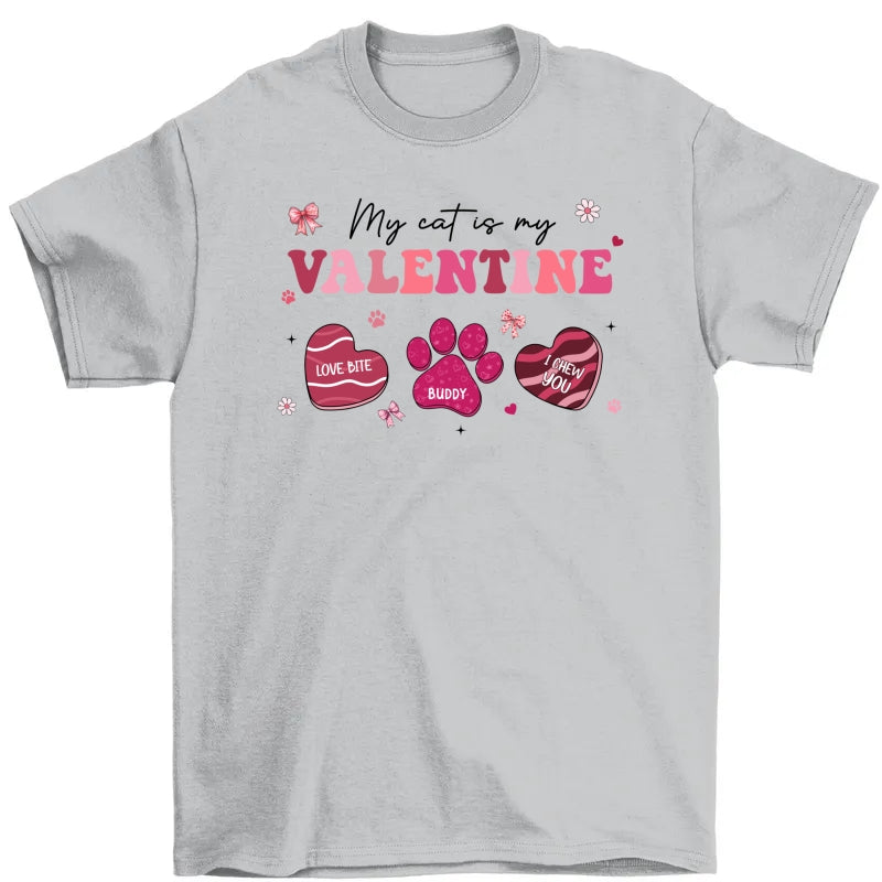 My Dogs Cats Are My Valentine Coquette Paw Valentine's Day Gift For Pet Lover Personalized Shirt