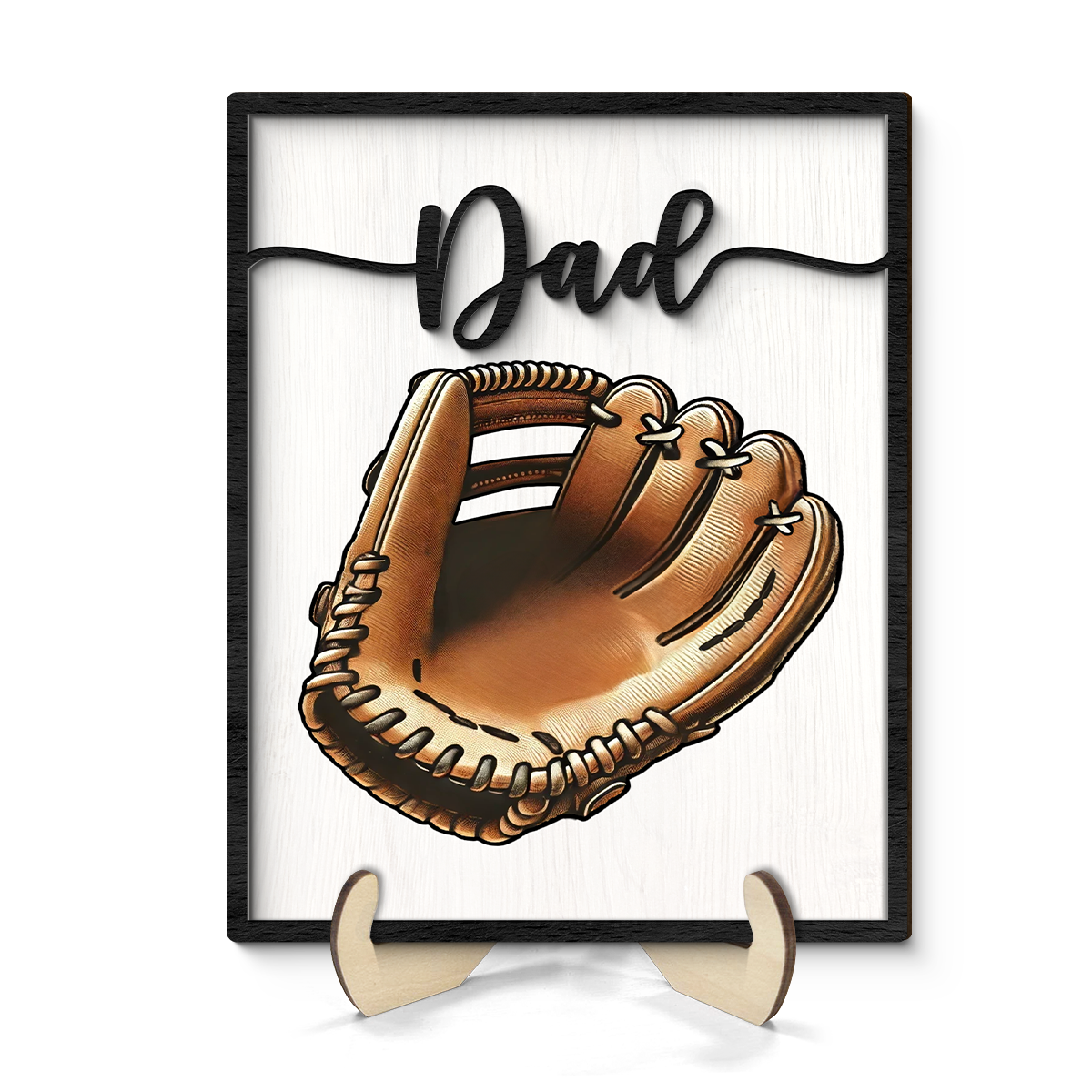 Personalized 2-Layered Wooden Plaque, Father’s Day Gift We Caught The Best Dad Throwing Ball, Custom Kid's Name