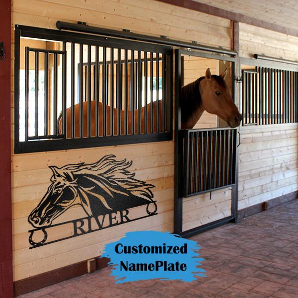 Horse Name Monogram Personalized Horse Metal Sign, Housewarming Gift, Farmhouse decorMetal wall art