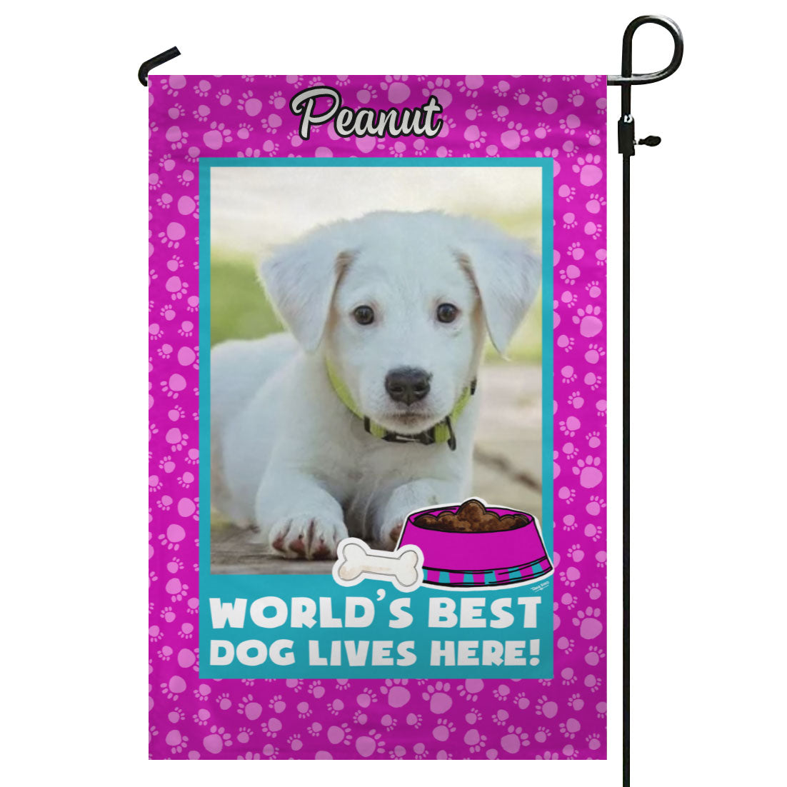 World's Best Dog – Pink – Personalized Photo & Name – Garden Flag & House Flag