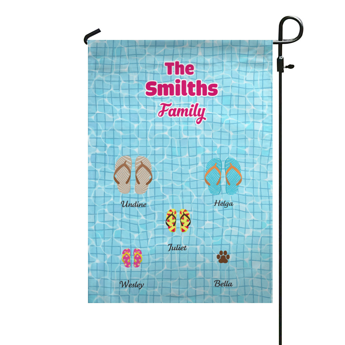 Flip Flop Family Personalized Garden Flag