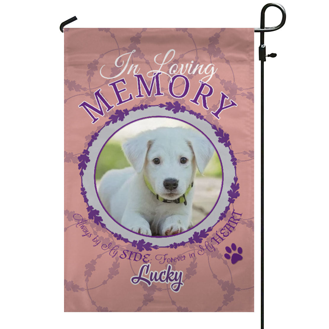 In Loving Memory – Pet Pink – Personalized Photo & Name – Garden Flag & House Flag