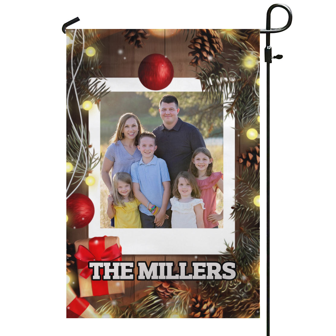 Personalized Wood Panel Lights House Flag & Garden Flag
