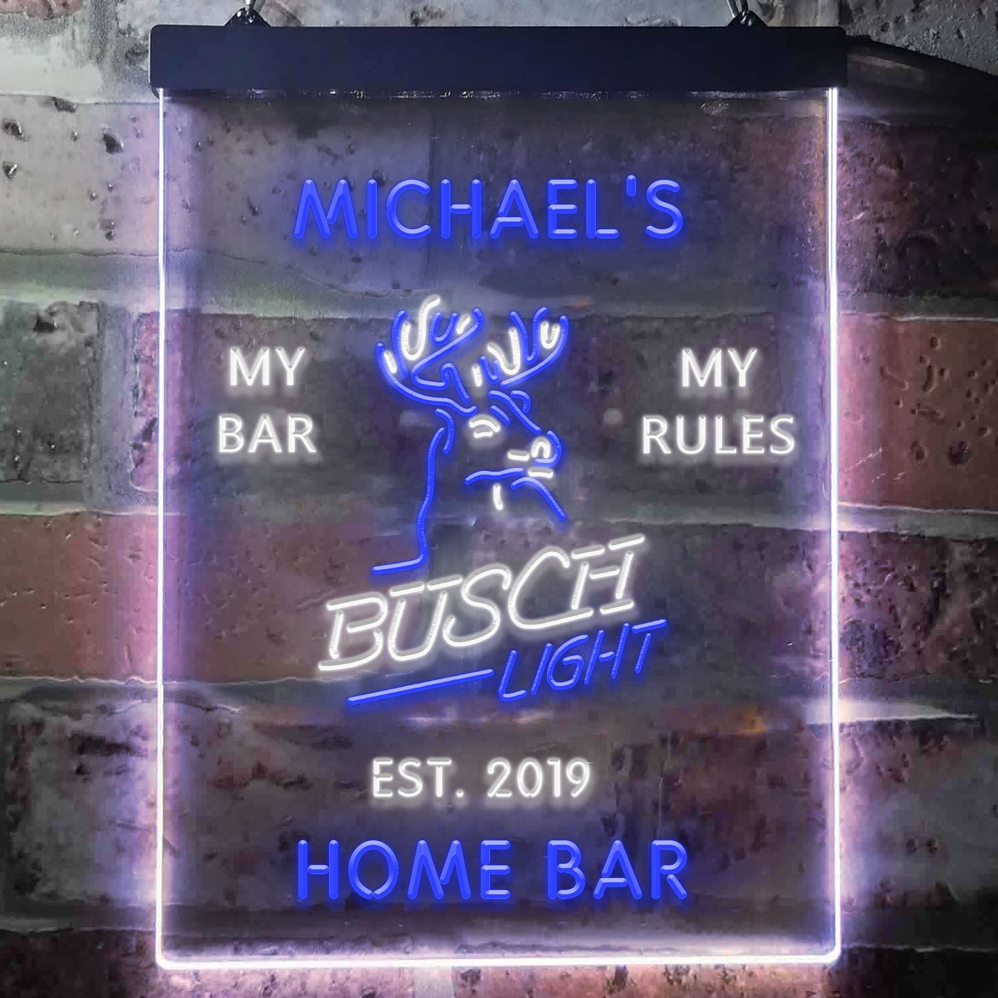 Personalized Busch Light Beer Deer Bar Acrylic Neon-Like LED Sign