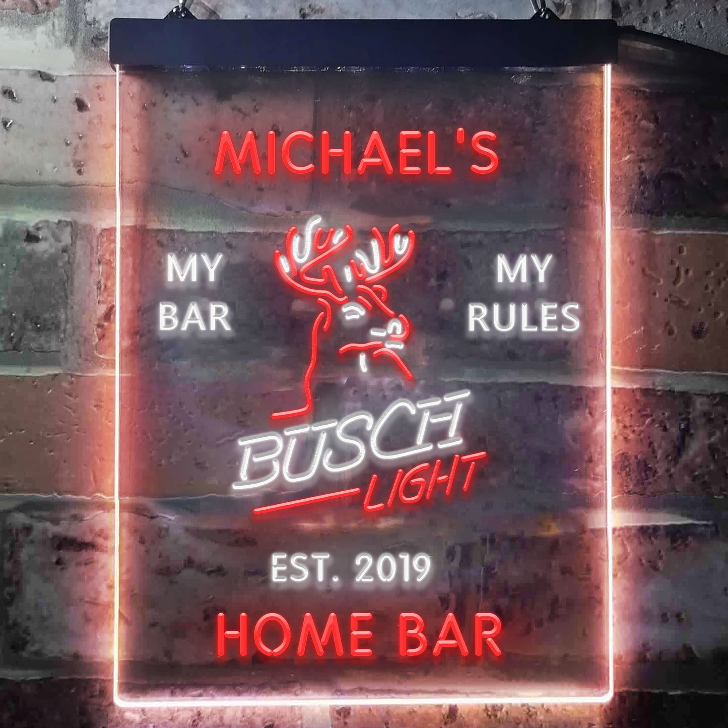 Personalized Busch Light Beer Deer Bar Acrylic Neon-Like LED Sign