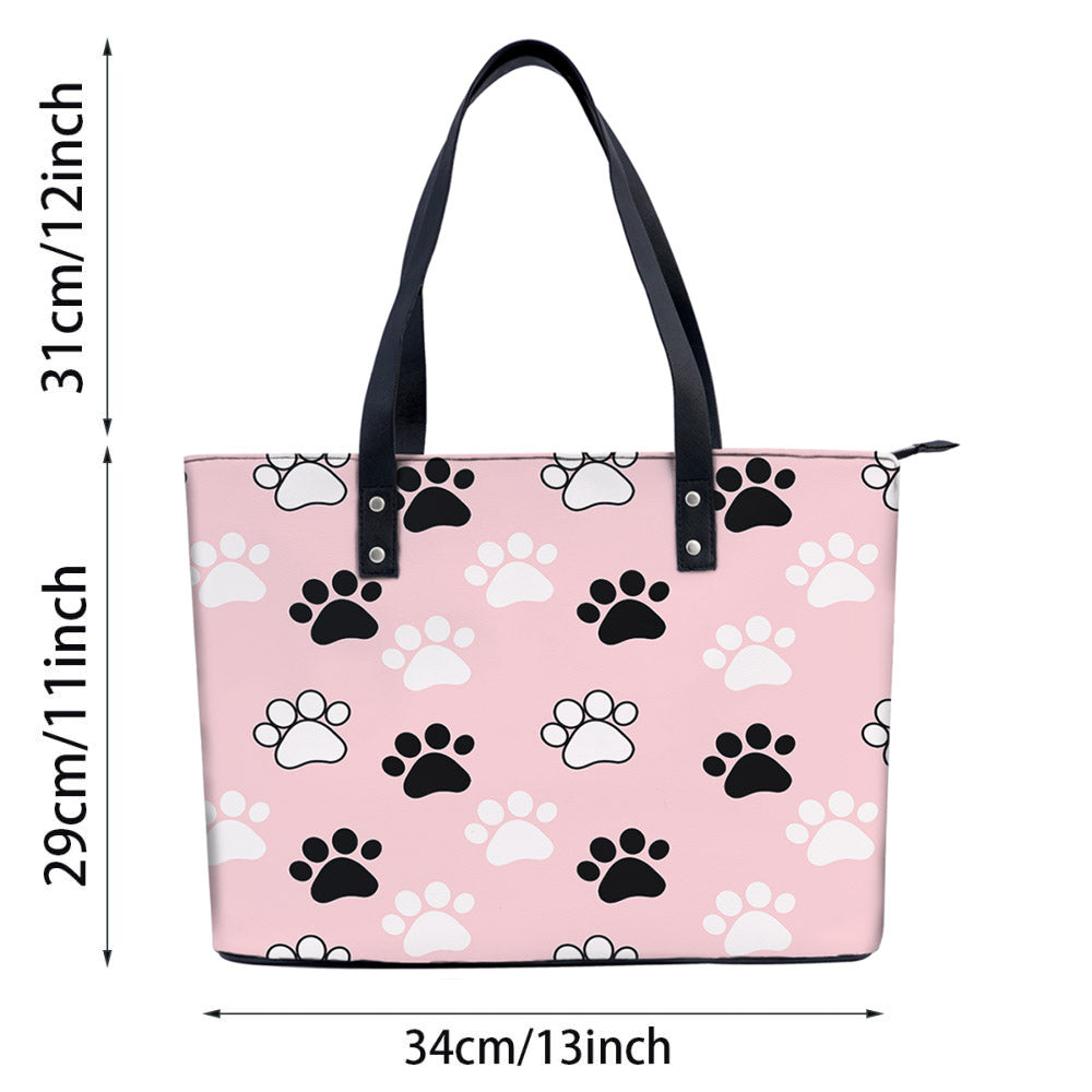 Personalized Soft Leather Tote Shoulder Bag, Big Capacity Handbag