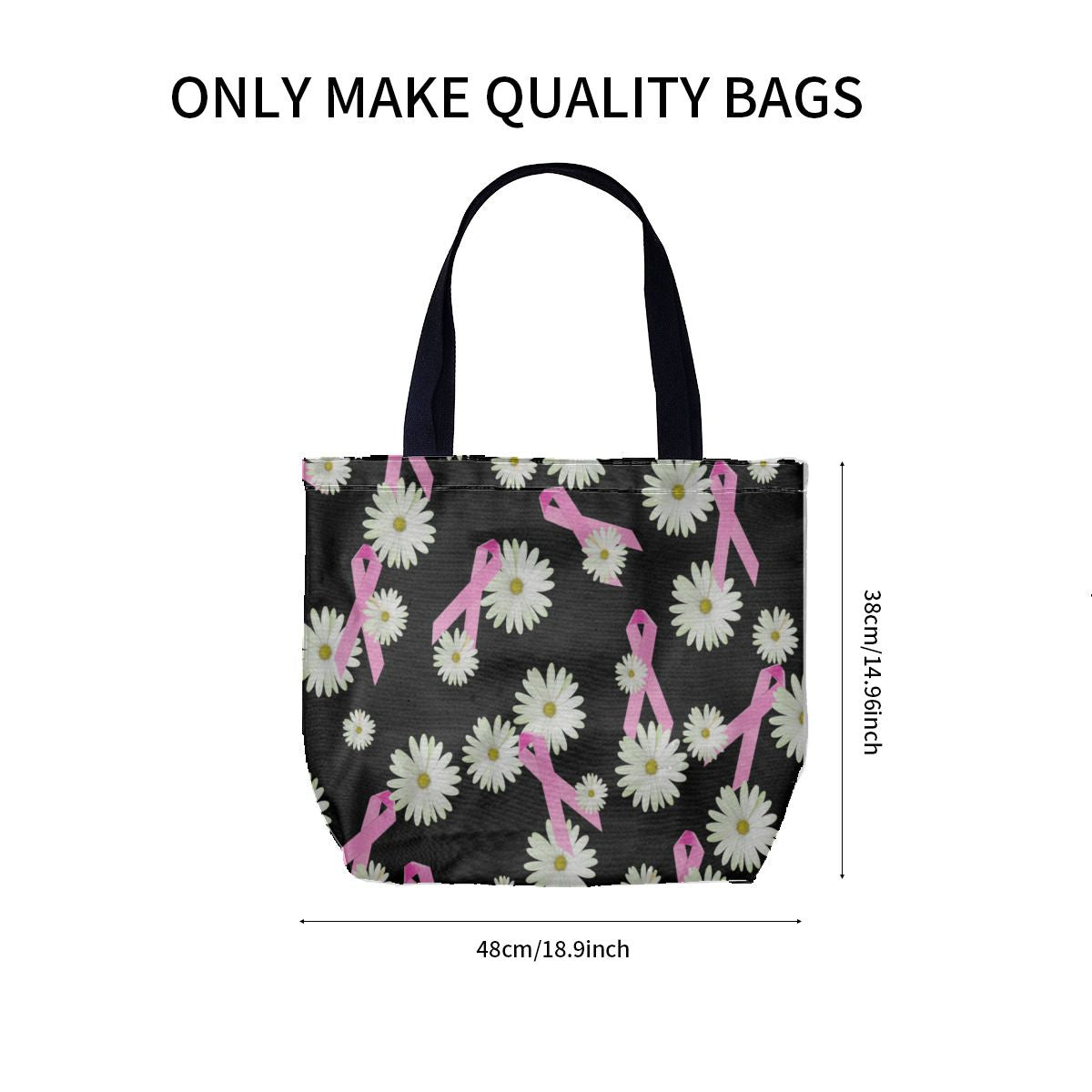 Breast cancer awareness pink ribbon and daisy Canvas Bag No.XMBNHT