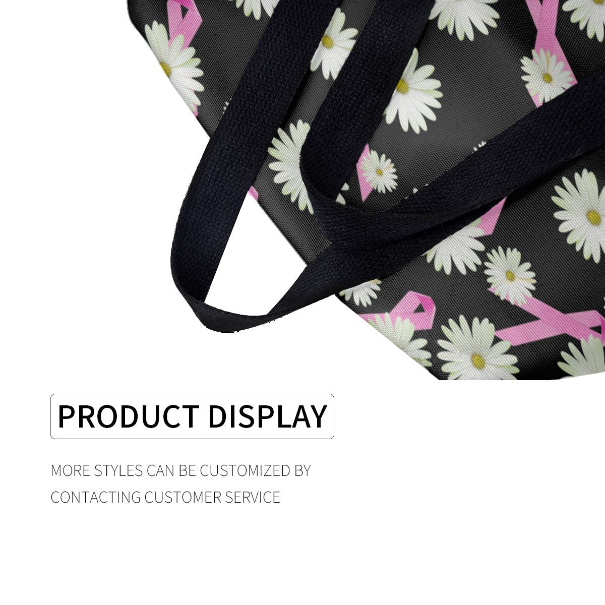 Breast cancer awareness pink ribbon and daisy Canvas Bag No.XMBNHT