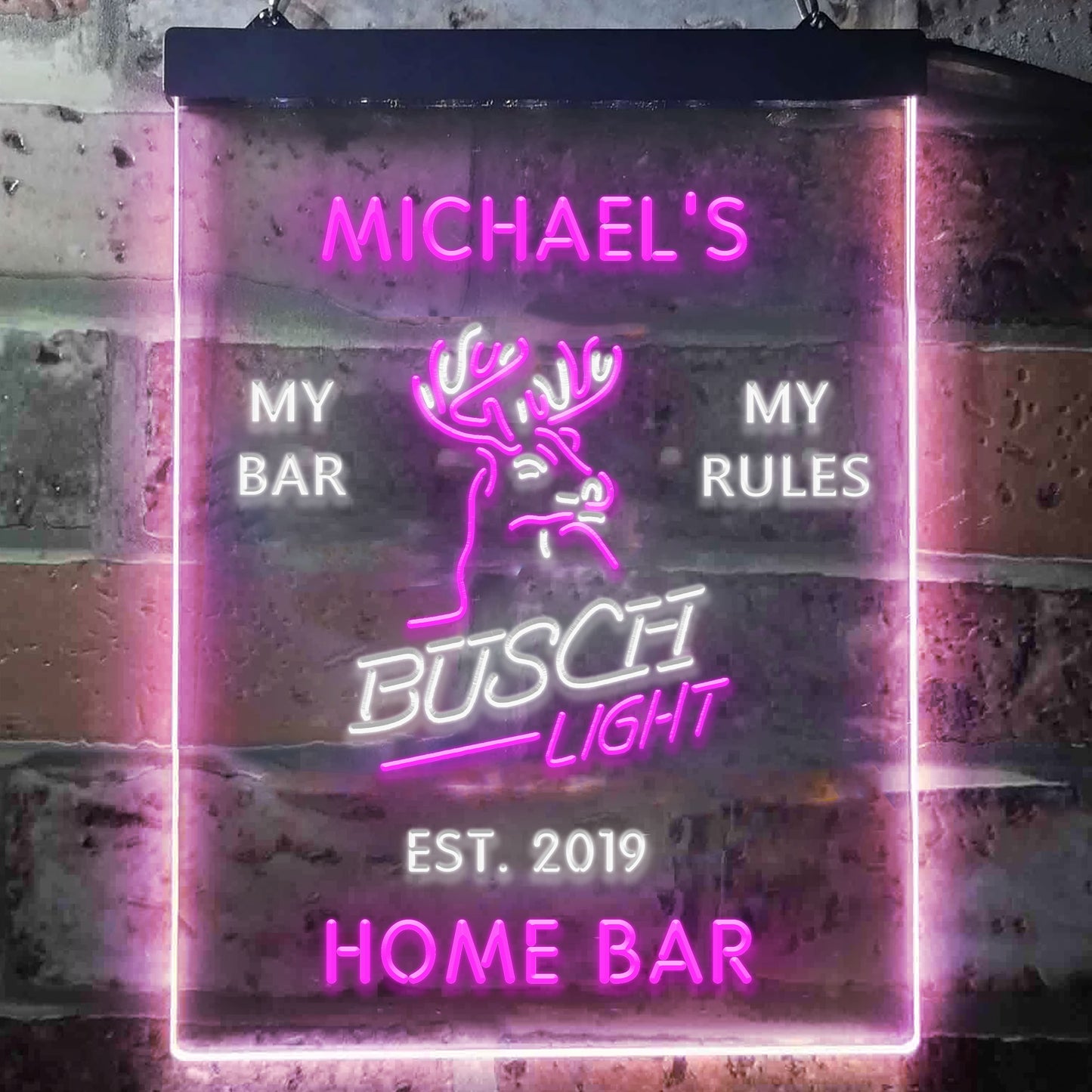 Personalized Busch Light Beer Deer Bar Acrylic Neon-Like LED Sign